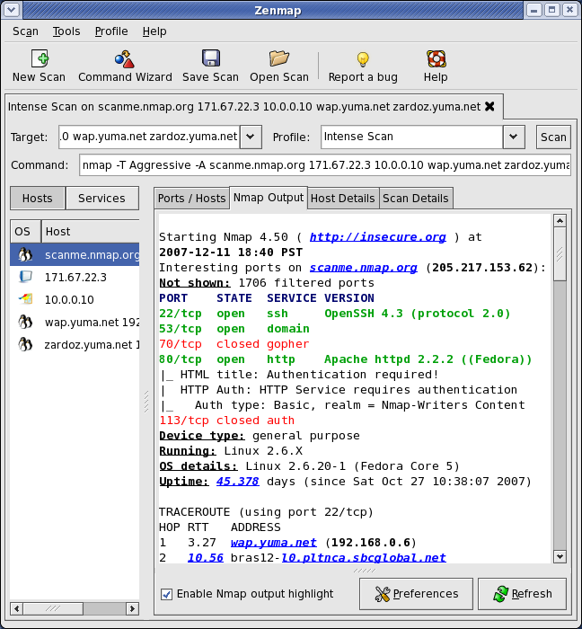 Nmap + Zenmap, how to use Nmap + Zenmap, Nmap + Zenmap snapshot and restore workflow